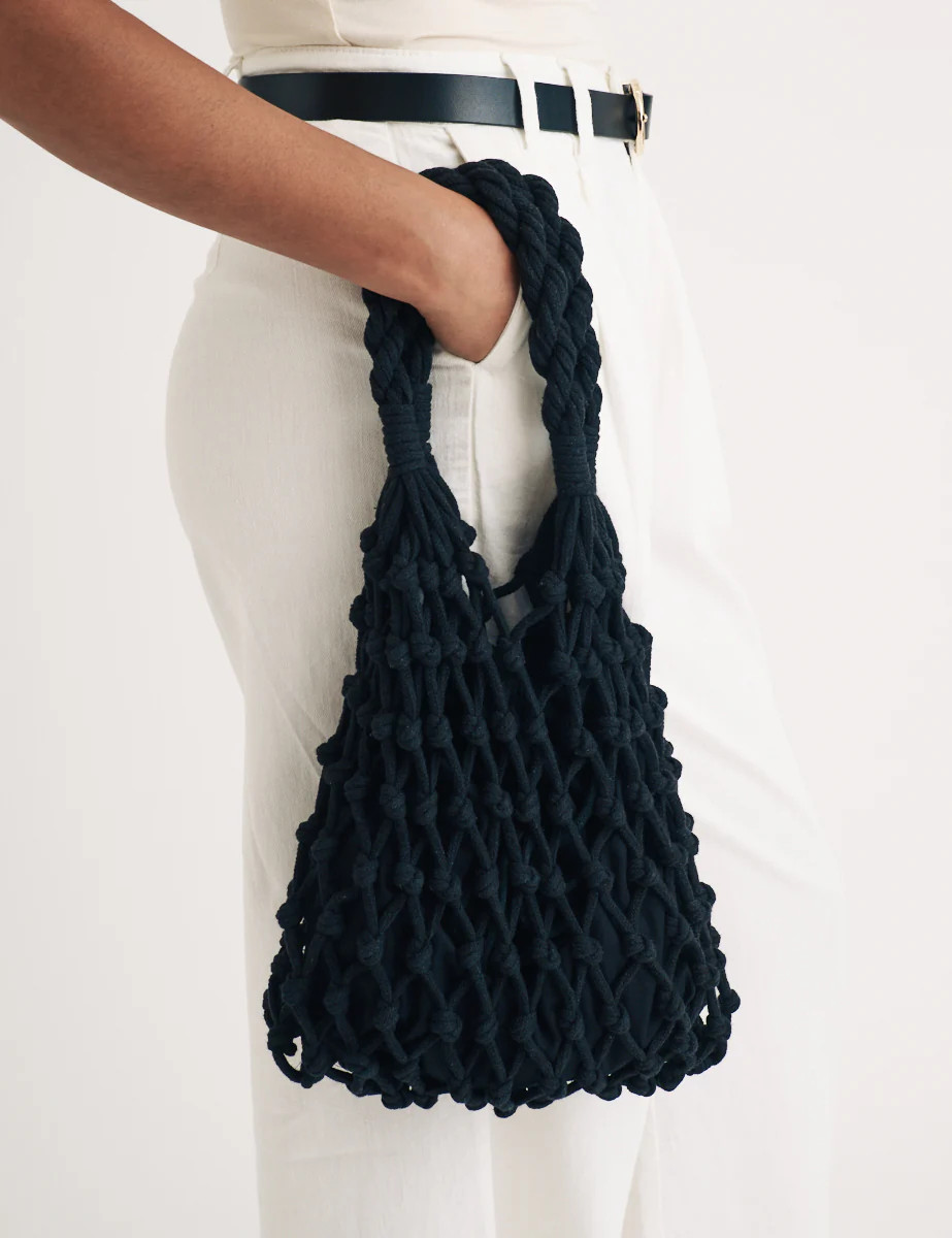 Black Macrame Mini Bag | Nobody's Child