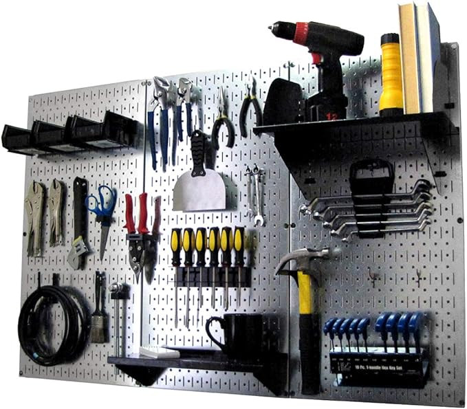 Pegboard Organizer Wall Control 4 ft. Metal Pegboard Standard Tool Storage Kit with Galvanized To... | Amazon (US)