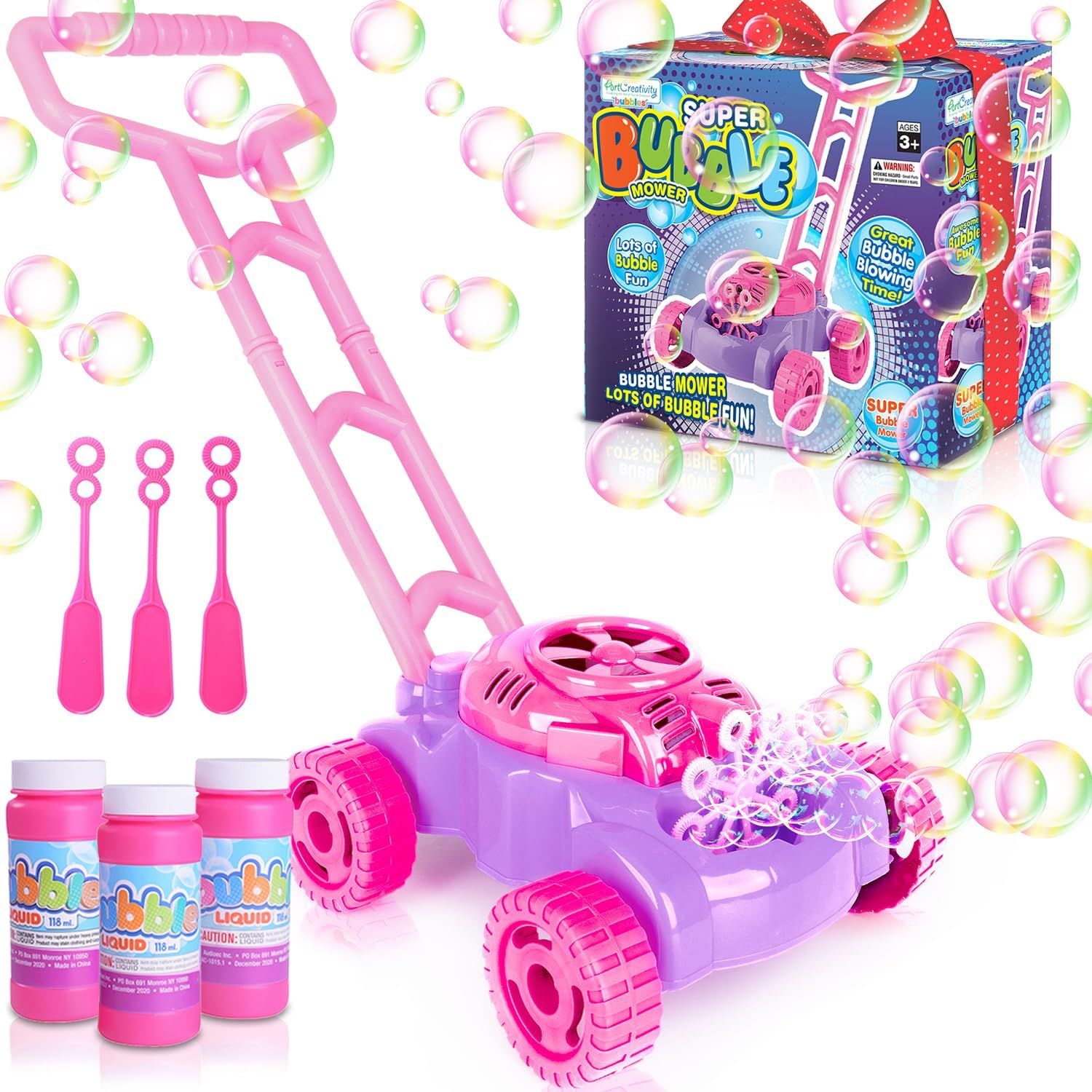 ArtCreativity Bubble Lawn Mower for Toddlers, Kids Bubble Blower Machine, Indoor Outdoor Push Gar... | Amazon (US)