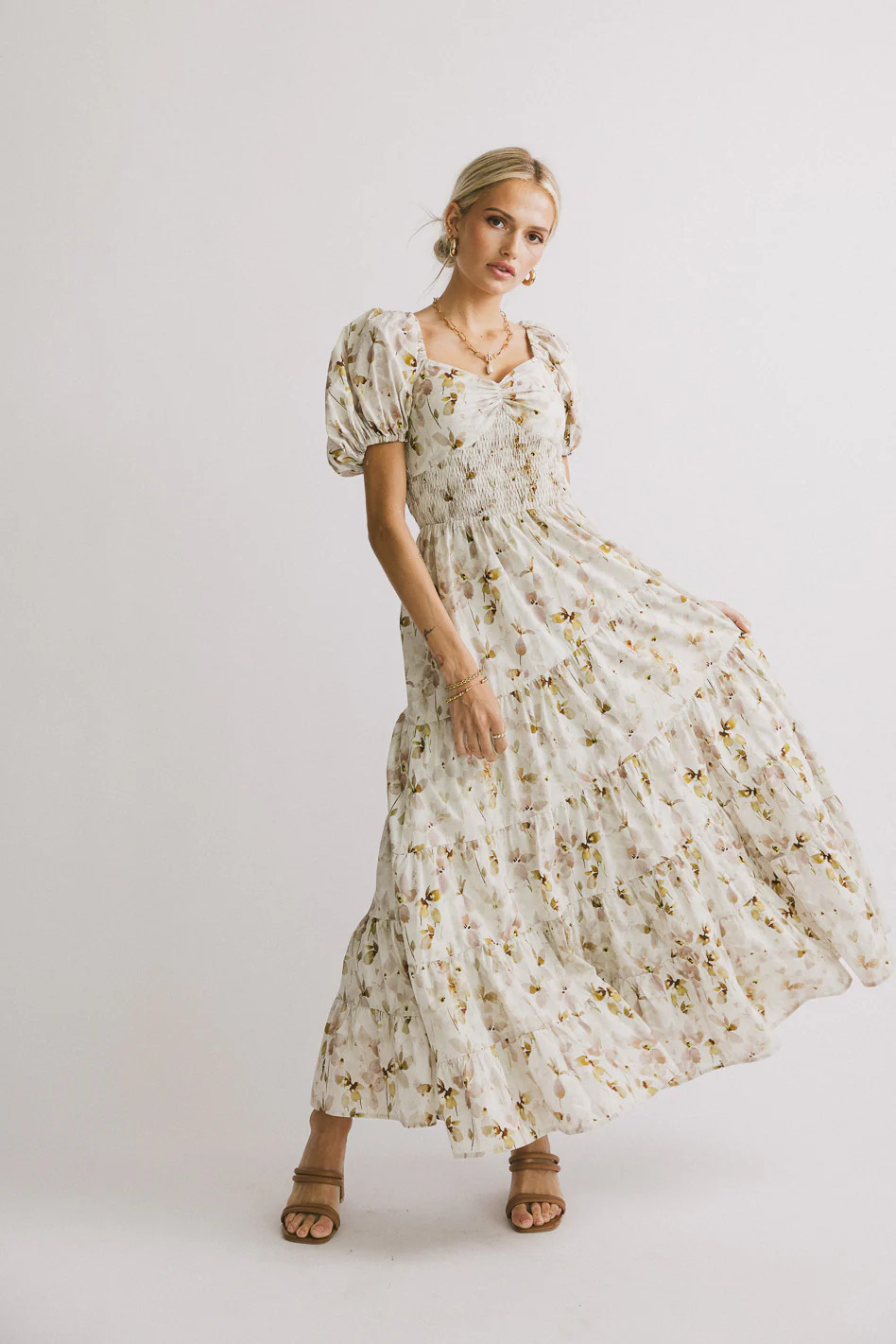 PREORDER- Robbie Floral Midi Dress in Mauve | Böhme US