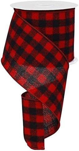 Wired Red Flannel Lumberjack Buffalo Plaid Ribbon, 4" Wide x 10 Yards, Red Black Flannel : Lumber... | Amazon (US)
