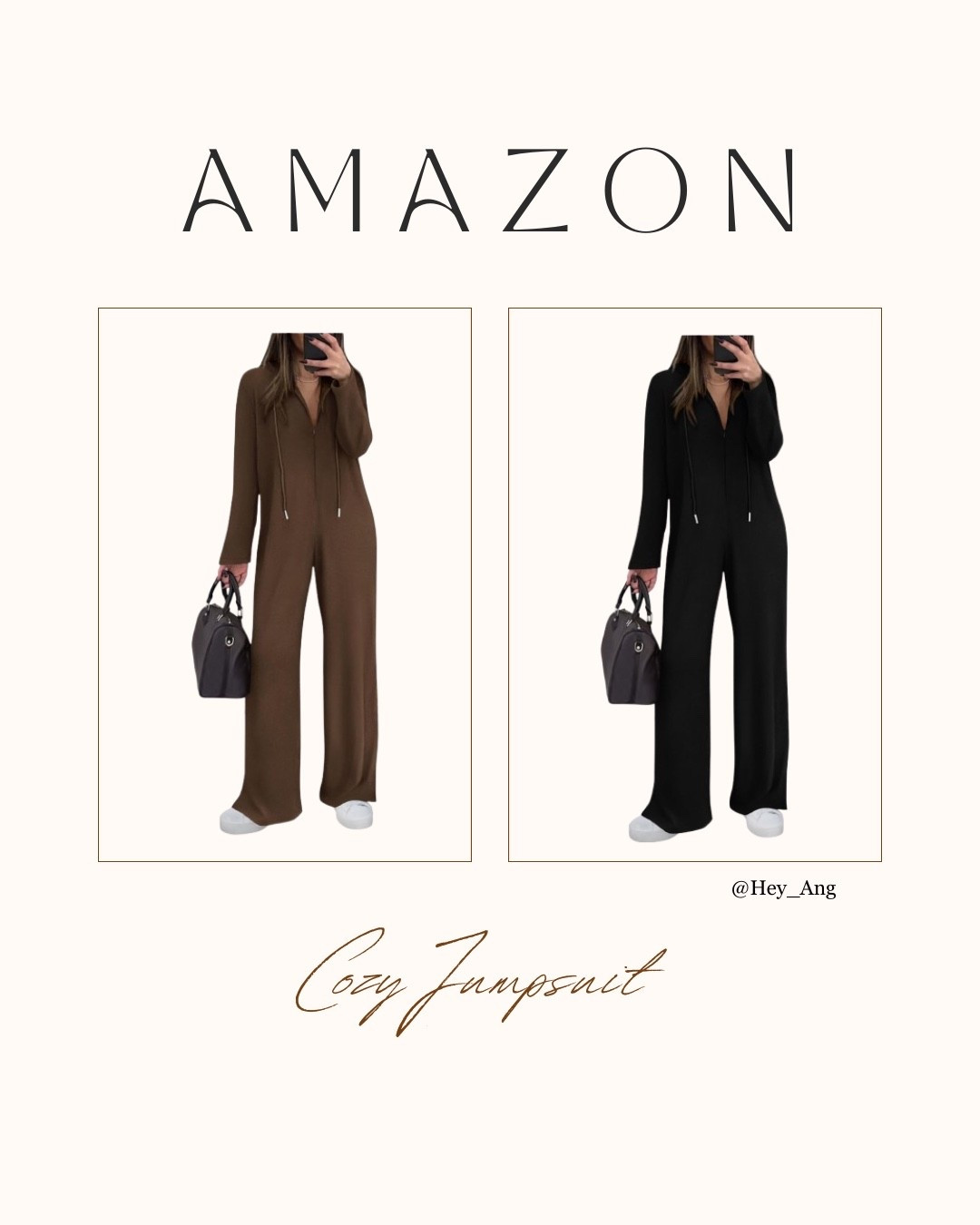 Fall is perfect for this cozy jumpsuit. You can lounge in it, travel in it, or just wear it as a casual outfit. I like that it has a hood, so you can keep warm if you wear outside. It zips up in the front so you can wear a tank underneath . Comes in more colors. 

#LTKFindsUnder50 #LTKStyleTip