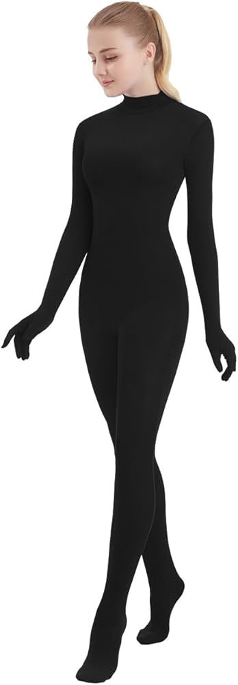 SUPRNOWA Unisex Turtleneck Footed/Footless Long Sleeve Spandex Full Body Unitard | Amazon (US)