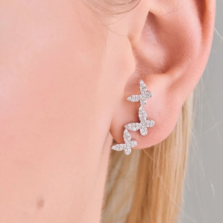 Butterfly Climber Earrings | Henri Noel Fine Jewelry