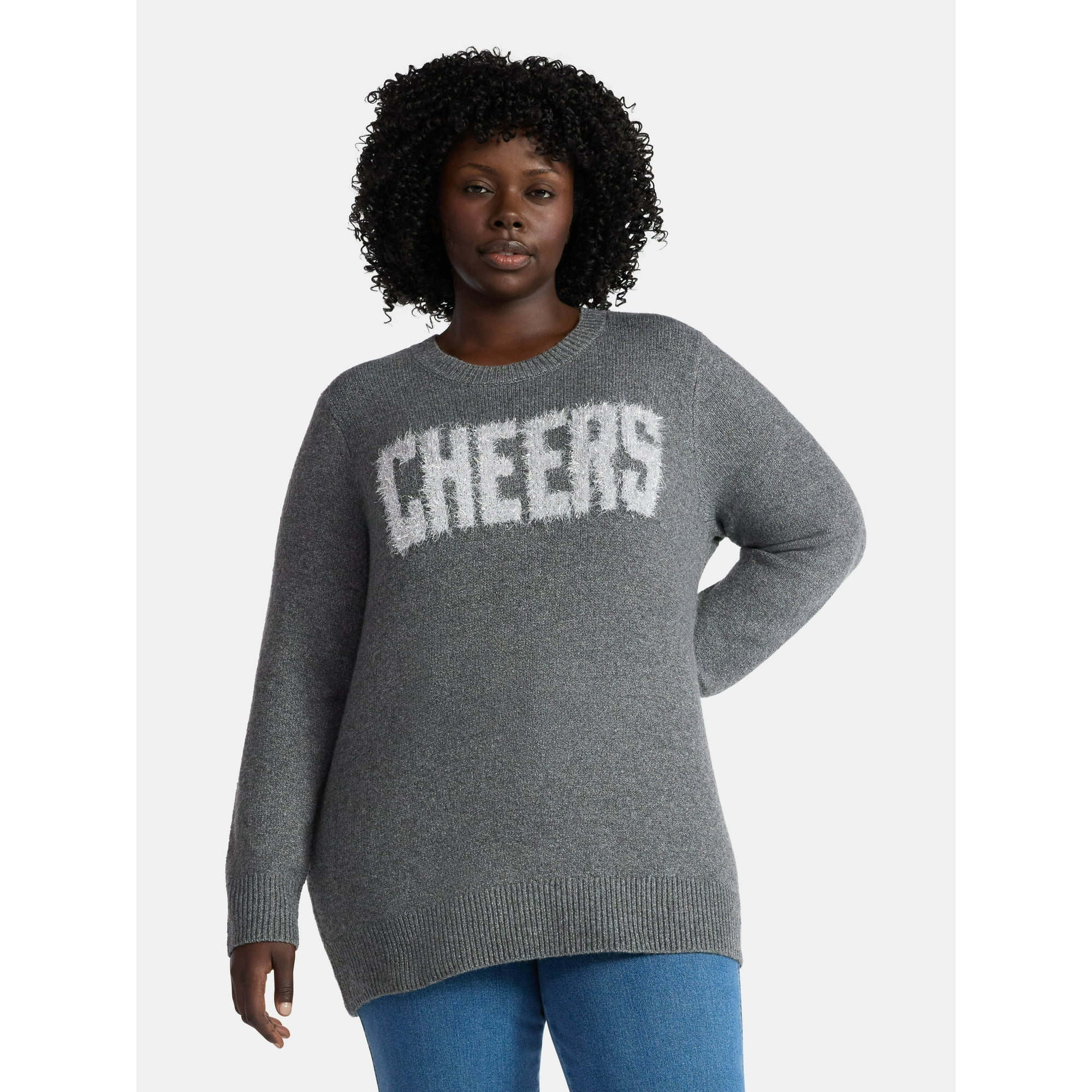 Terra & Sky Women's Plus Holiday Talking Sweater, Midweight, Sizes 0X-4X | Walmart (US)