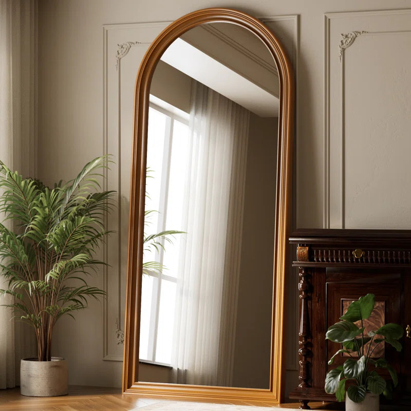 Vintage Arched Full Length Mirror 32"X71" Standing Floor Mirror Full Body Mirror With Pu Frame | Wayfair North America