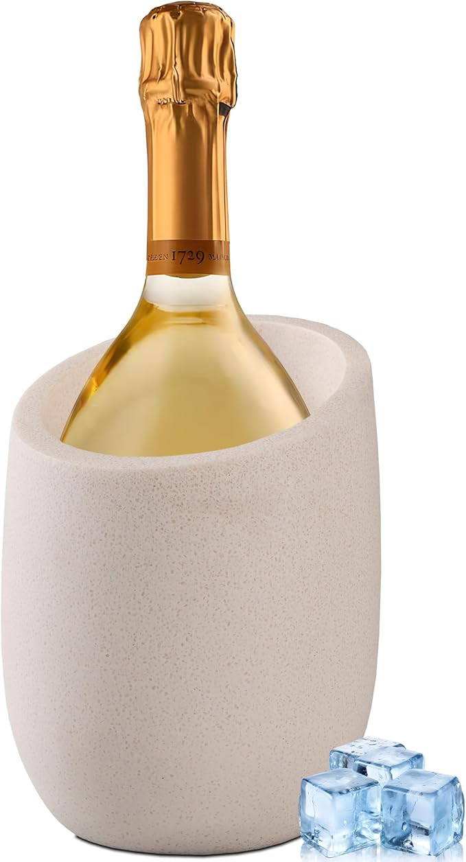Beige Sand Stone Textures Wine Chiller Bucket – 750ml Resin Cooler for Wine & Champagne Bottles... | Amazon (US)
