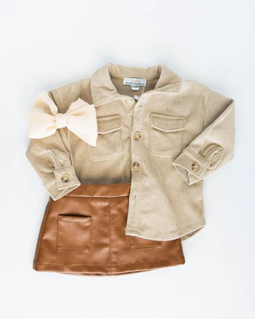 Kinsley Shirt Jacket - Sandrift Corduroy | Bailey's Blossoms