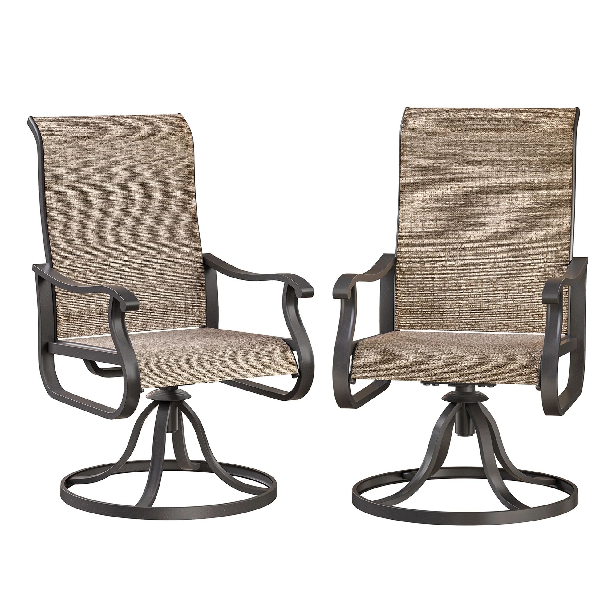 ELPOSUN Patio Swivel Chairs Set of 2, Outdoor Dining Chairs High Back All Weather Breathable Text... | Walmart (US)