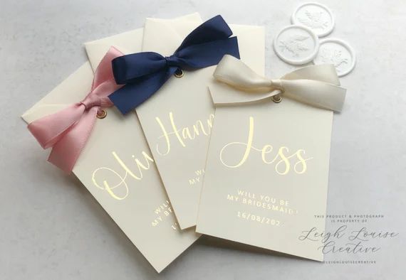 Personalised foiled proposal cards, mini bridesmaid cards, will you be my cards, 4x3 inch, rose g... | Etsy (US)