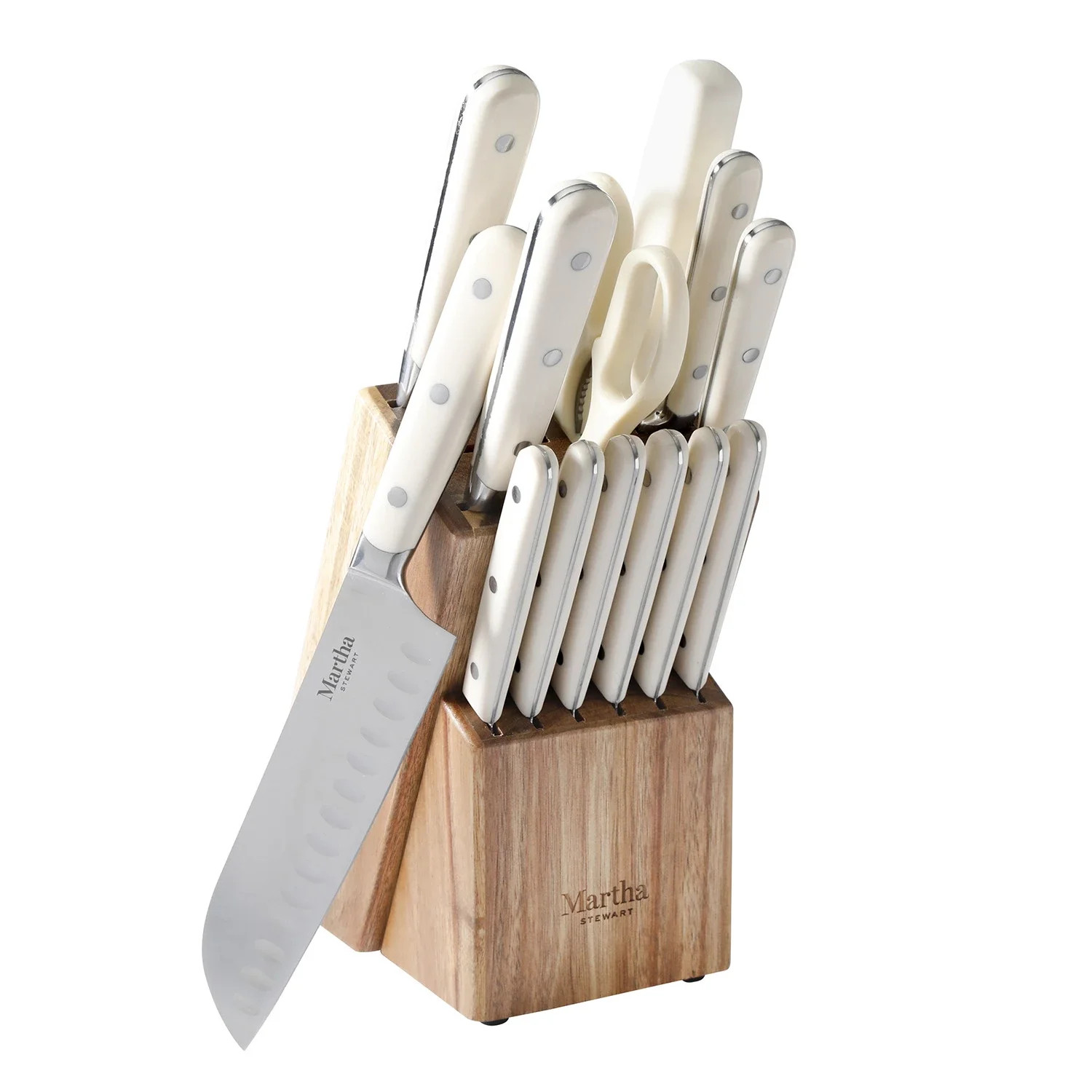 Martha Stewart Everyday East Walk 14-Piece Linen Stainless Steel Cutlery Set - Walmart.com | Walmart (US)