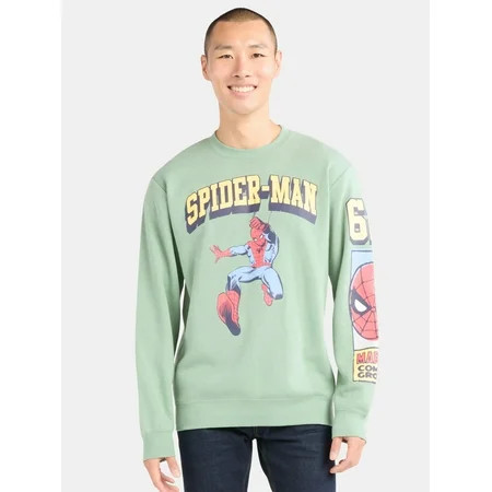 Marvel Spider-Man Men s Graphic Print Sweatshirt with Long Sleeves Sizes S-2XL | Walmart (US)