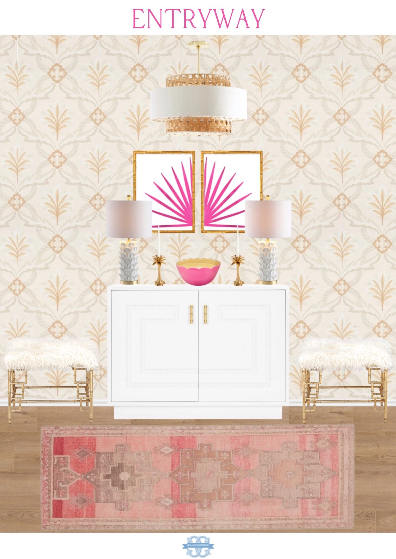 Entryway inspo with some pops of pink💓


Home Decor, Entryway Decor, Runner Rug, Pink Decor, Wall Art, Entryway Table, Cabinet, Stools

#LTKhome