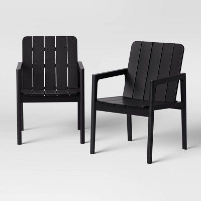 2pk Blackened Wood Patio Dining Chair - Smith & Hawken™ | Target