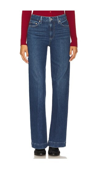 PAIGE Leenah Wide Leg Jeans in Blue. - size 24 | Revolve Clothing (Global)