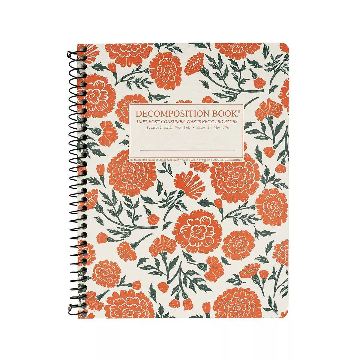 Decomposition Book 7.5"x9.75" 160 Page College Ruled Spiral Notebook Marigolds: Flexible Cover, S... | Target