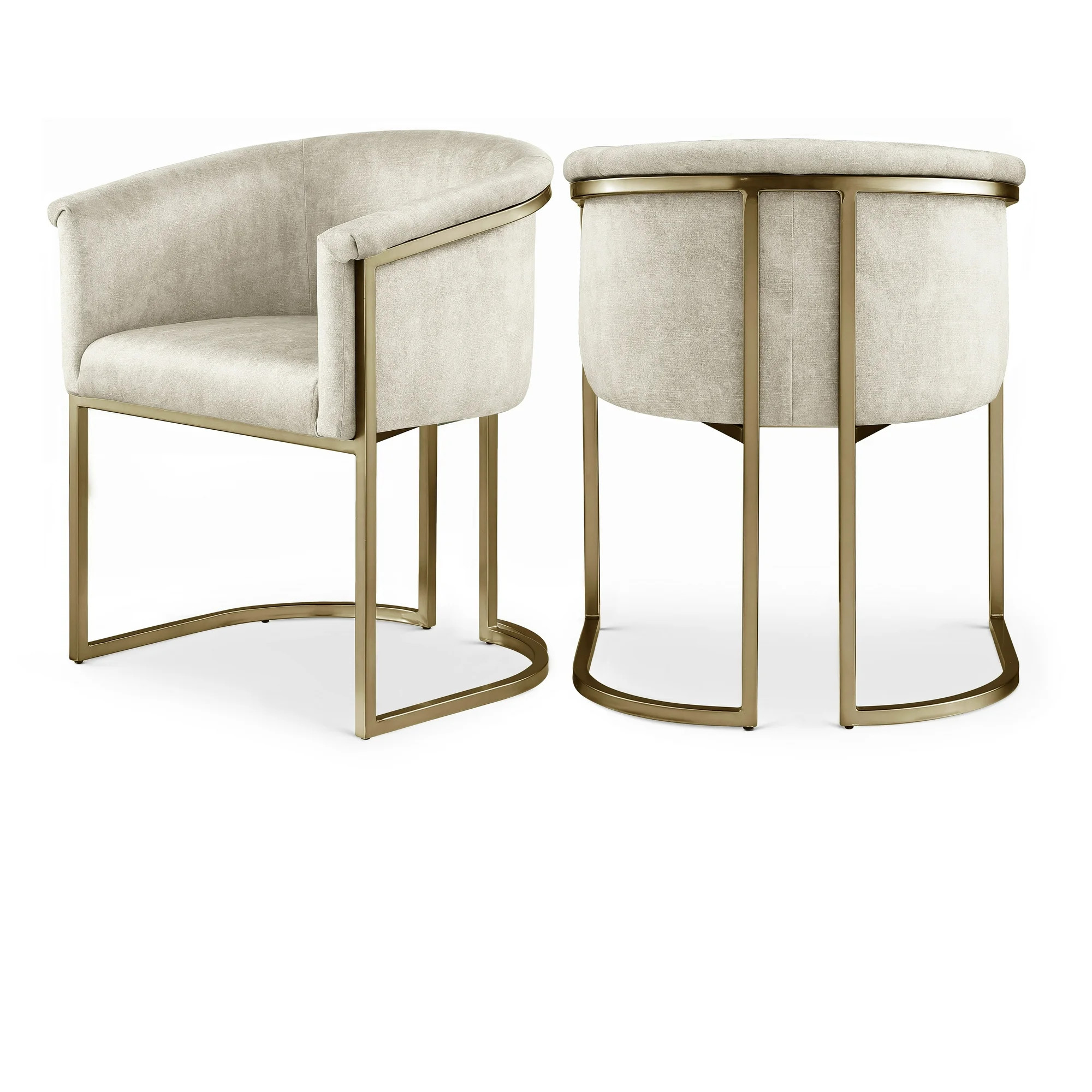 Meridian Furniture Tierra Cream Velvet Dining Chair | Walmart (US)
