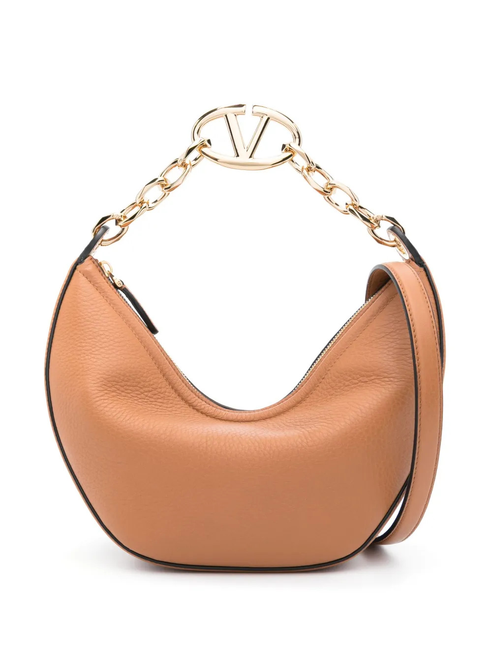 Valentino Garavani small VLogo Moon Hobo bag - Brown | Farfetch Global