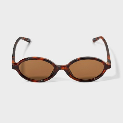 Women's Shiny Plastic Oval Sunglasses - Universal Thread™ Tortoise | Target