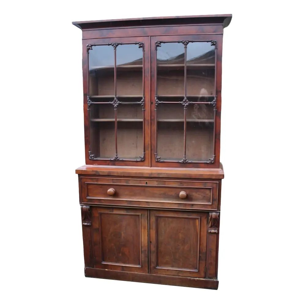 Mahogany Secretaire Bookcase, 1900s | Chairish