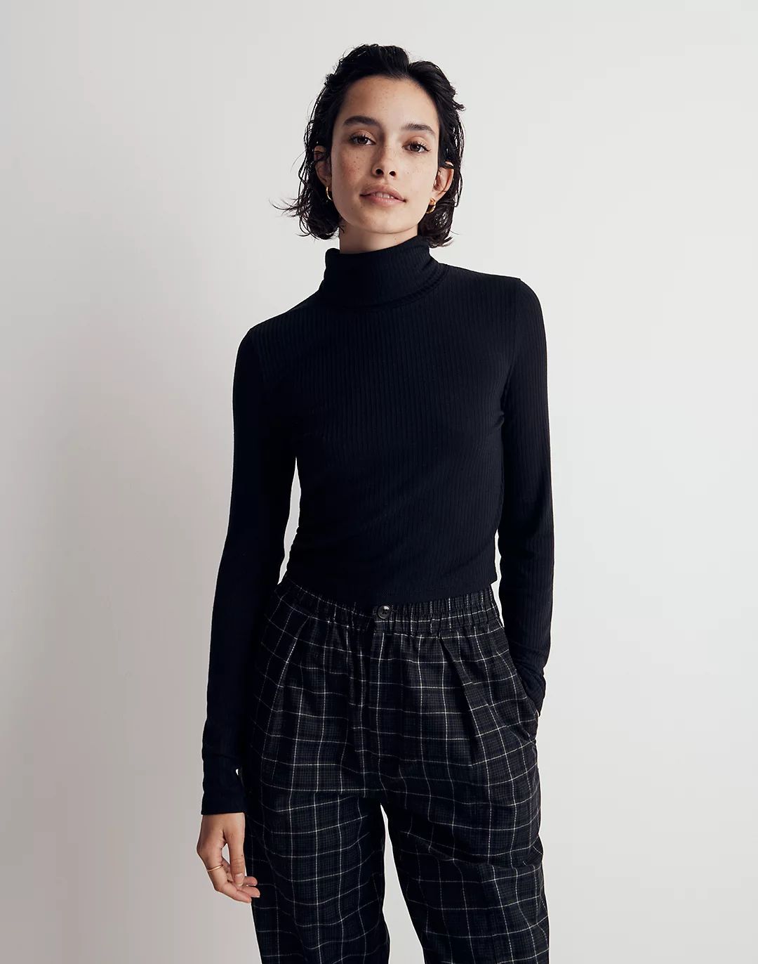 Ribbed Supercrop Turtleneck Top | Madewell