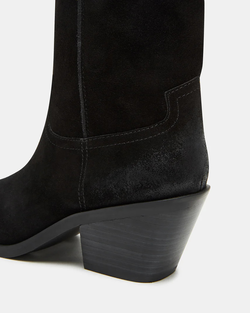 STETSON Black Suede Pointed Toe Western Boot | Women's Boots | Steve Madden (US)