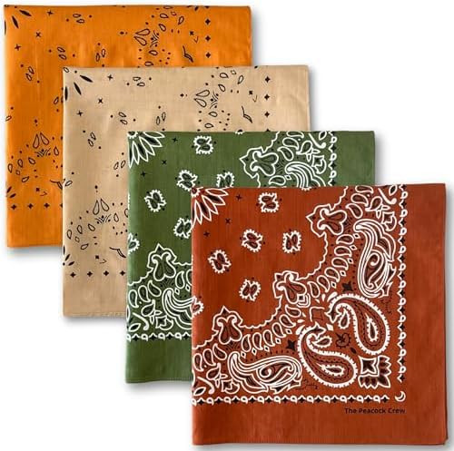 Premium Soft Cotton Bandanas Pack for Men and Women Paisley 22 x 22 inches | Amazon (US)