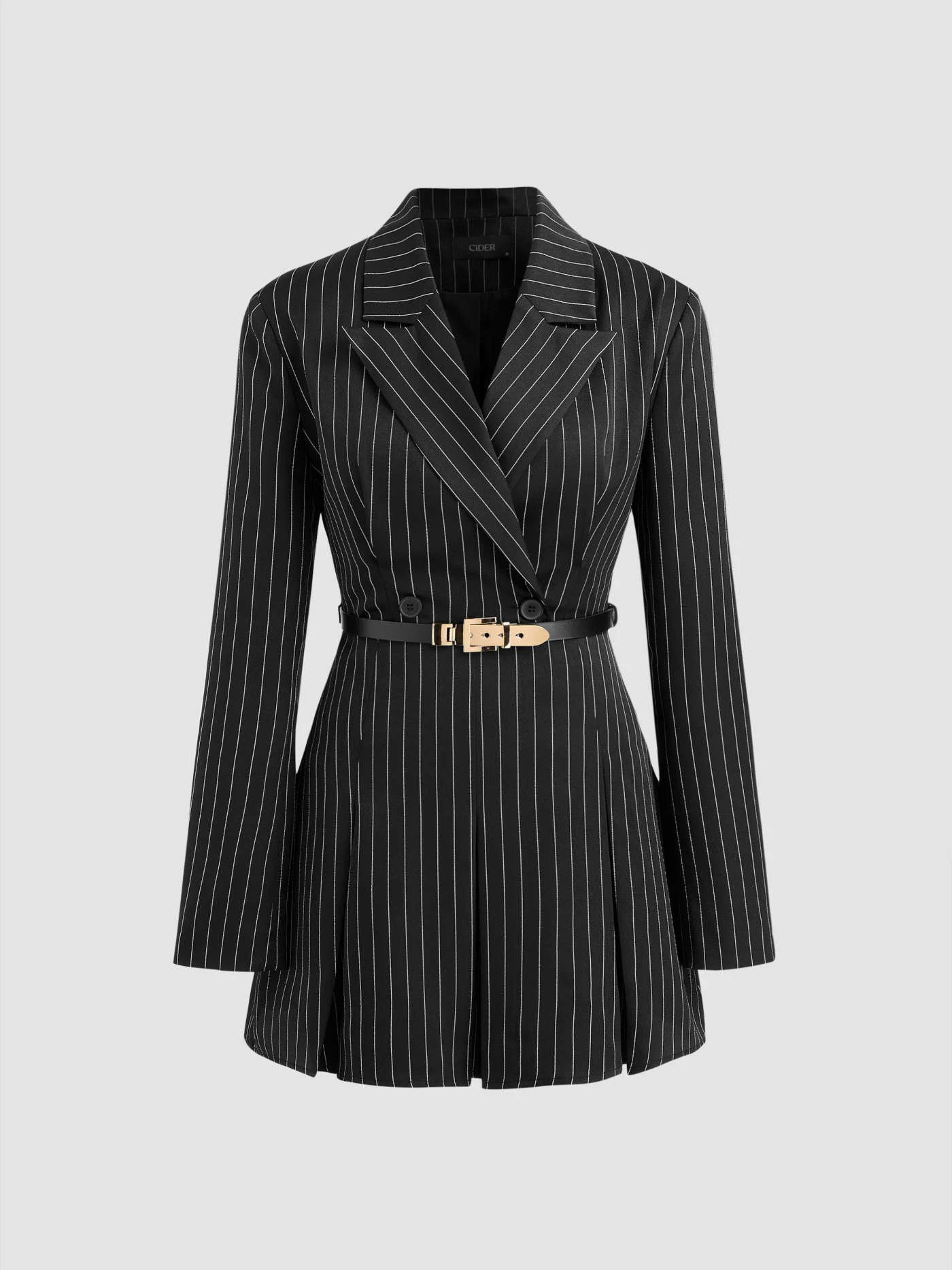 Striped Split Button Blazer Mini Dress With Belt | Cider