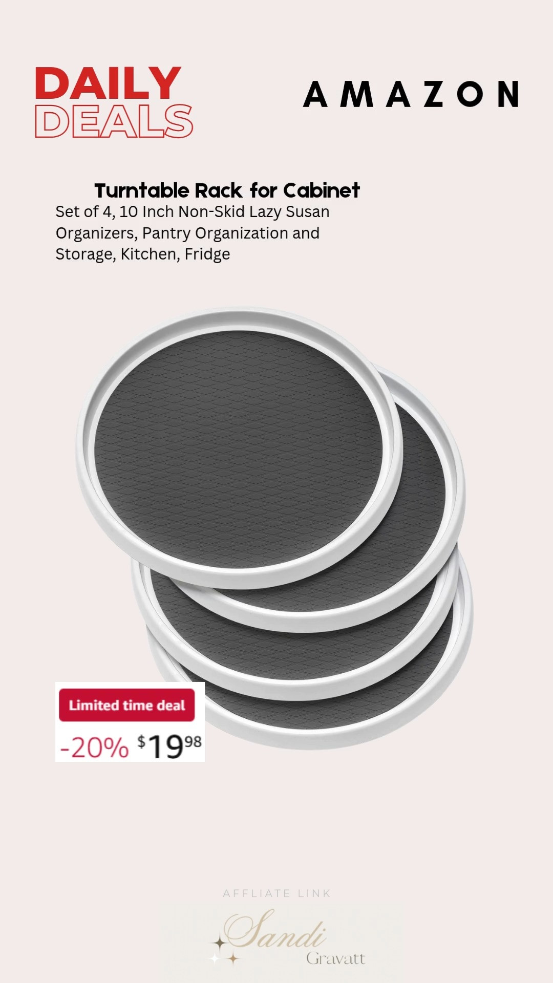 Amazon set of 4 turntable racks keeps your cabinets organized and clutter-free with style. Effortless storage just got a chic upgrade 🍋🖤✨
#AmazonHome #CabinetOrganization #LTKhome #LTKfinds #KitchenHacks #OOTDinspo #LTKstyle #ClutterFreeLiving #HomeEssentials #LTKdaily 

 #LTKHome #LTKSaleAlert #LTKFindsUnder50