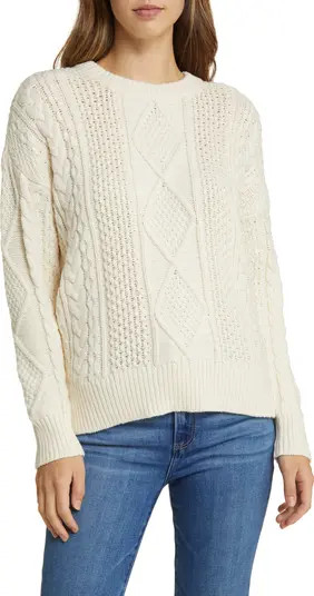 Cable Stitch Crewneck Sweater | Nordstrom
