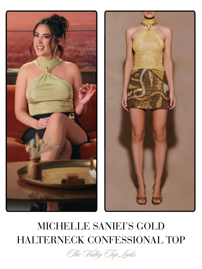 Michelle Saniei's Gold Halterneck Confessional Top 

 
