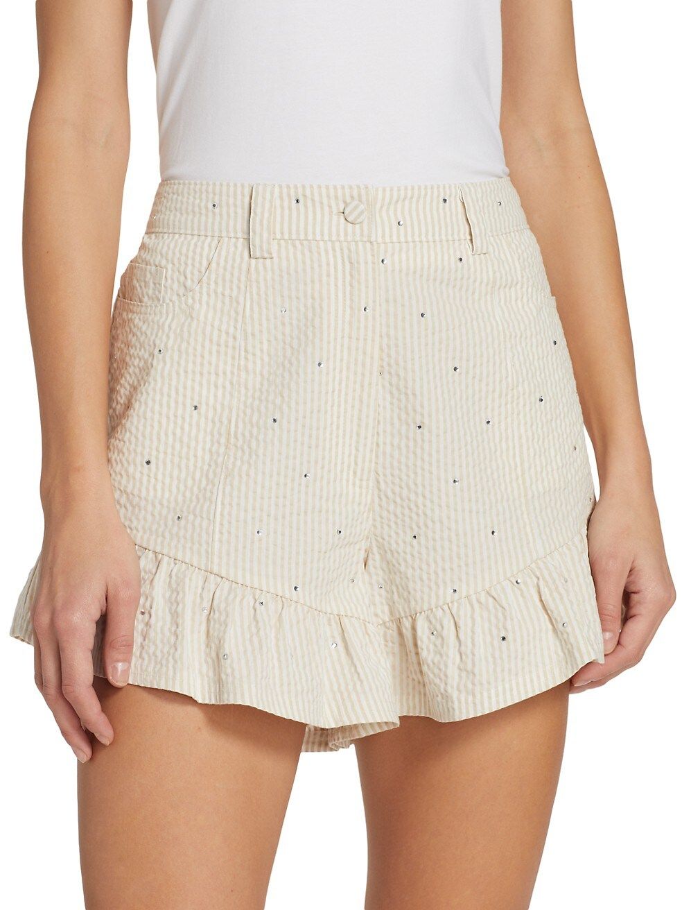 Neema Rhinestone Seersucker Shorts | Saks Fifth Avenue