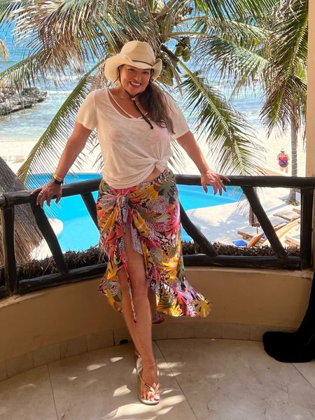 My favorite floppy hat! It has ties to secure it so it does not fly off in a boat or golf cart. It has SPF protection too!

My cover up matches my swimsuit and it is also linked

#LTKSeasonal #LTKcurves #LTKtravel