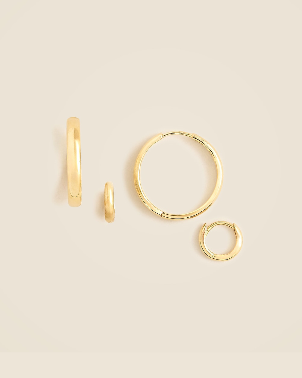 Gold vermeil hoop earrings two-pack | J. Crew US