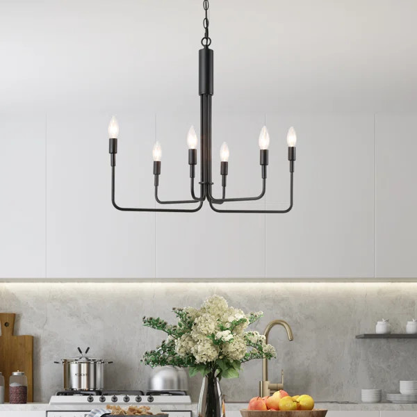 Chere 6 - Light Candle Style Wagon Wheel Chandelier | Wayfair North America