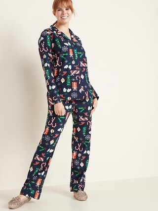 Patterned Flannel Pajama Pajama Set for Women | Old Navy (US)