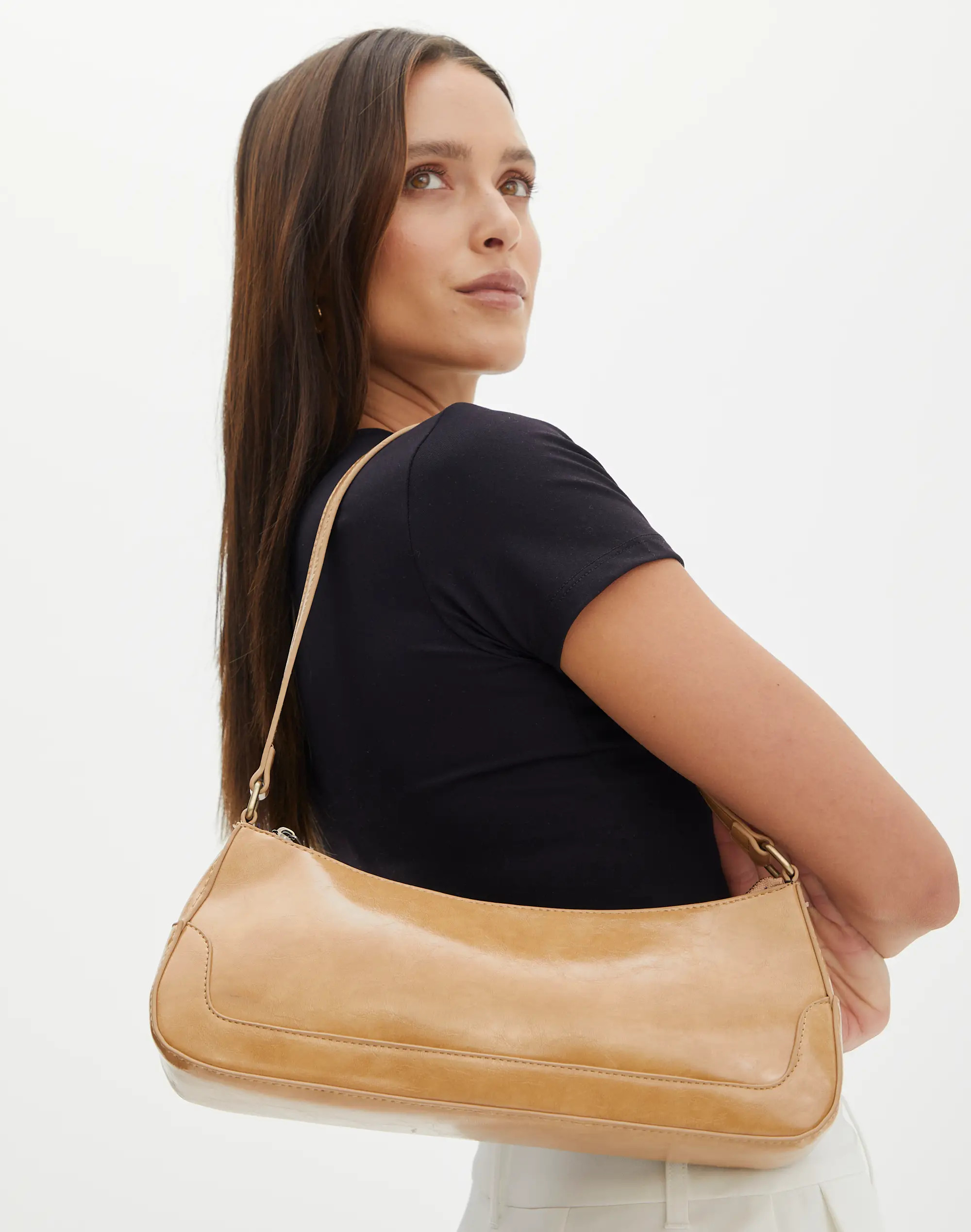 Classic Faux Leather Shoulder Bag | Glassons (Australia)