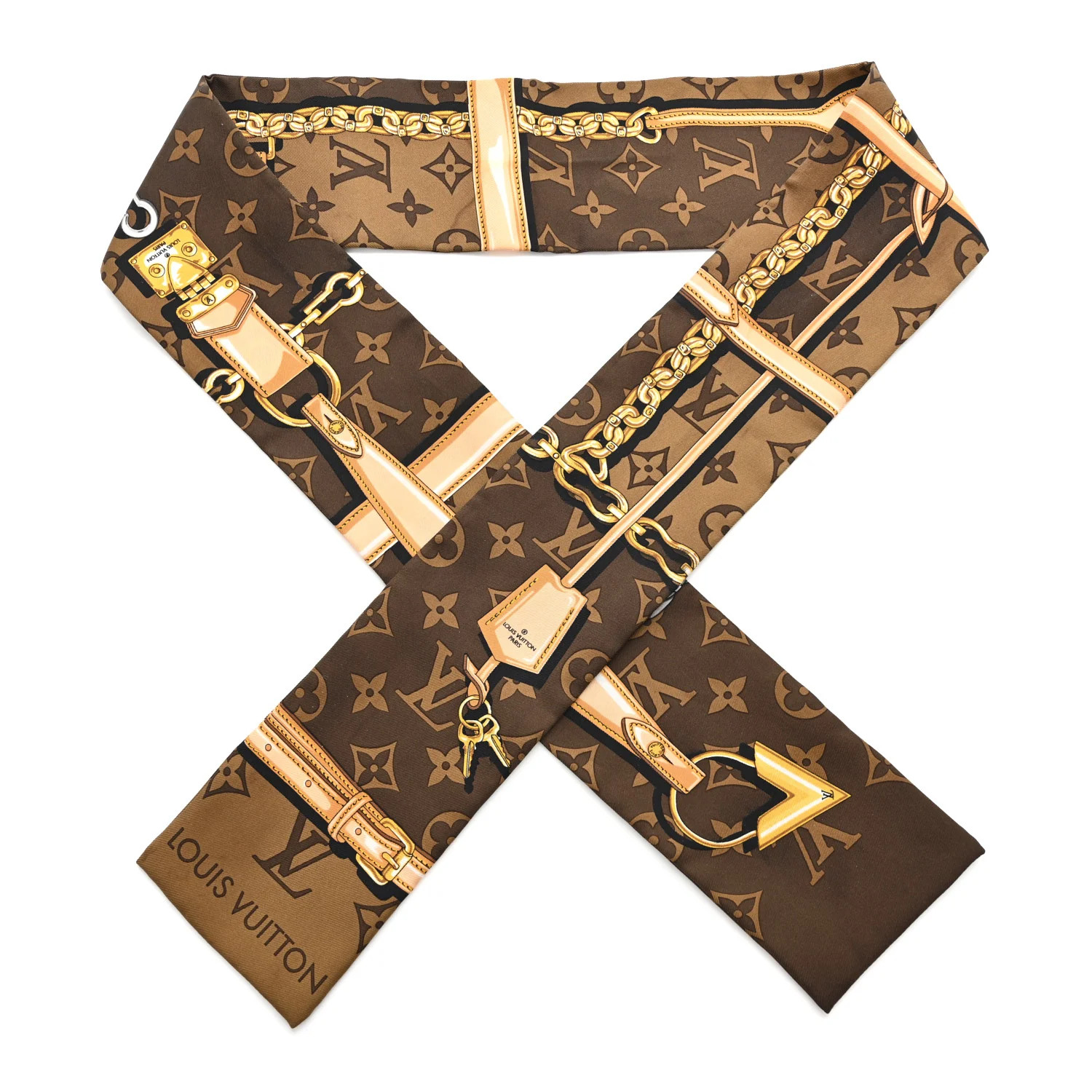 Silk Monogram Confidential Bandeau Brown | FASHIONPHILE (US)