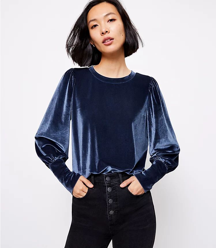 Velvet Wide Cuff Top | LOFT | LOFT