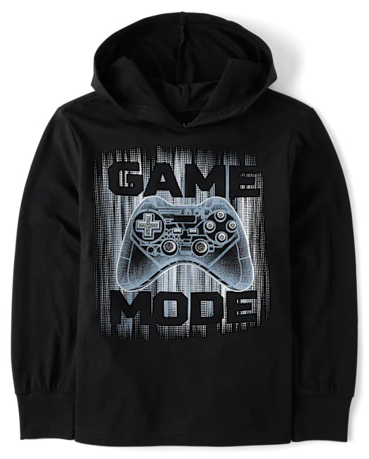 Boys Graphic Hooded Top - black | The Children's Place