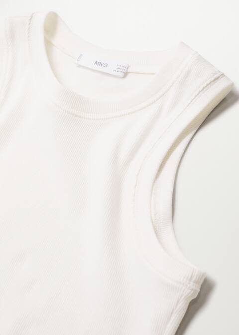 Ribbed cotton-blend top | MANGO (US)