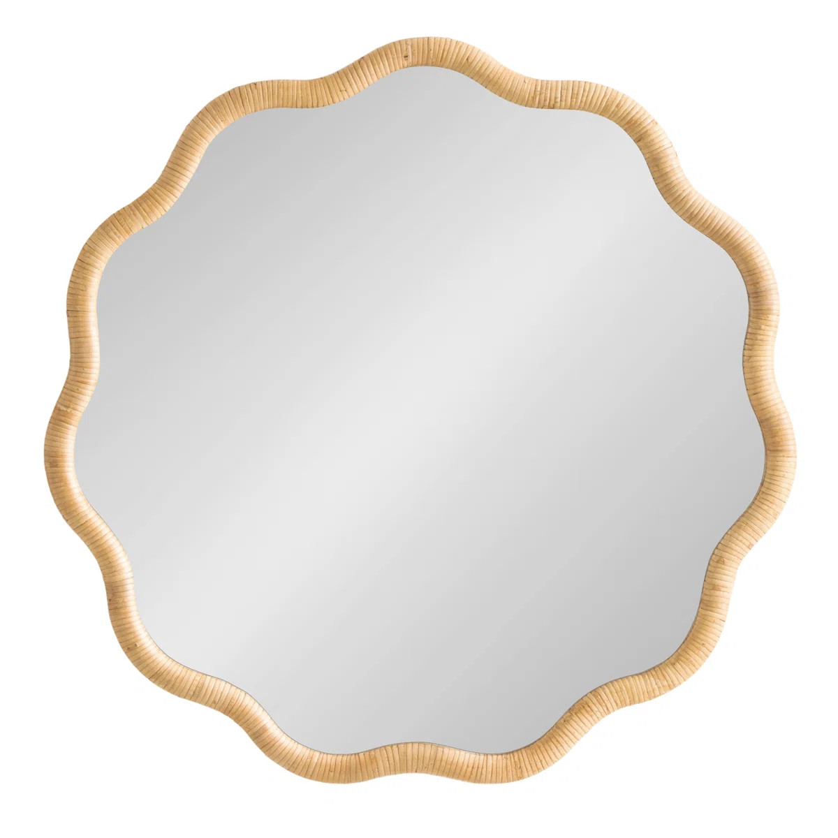 Scalloped Round Rattan Bathroom Mirror | Wayfair North America
