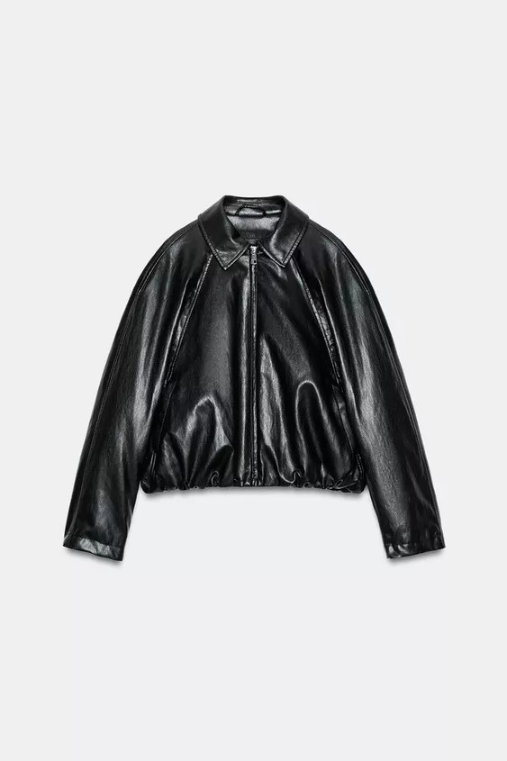 FAUX LEATHER BOMBER JACKET | Zara US