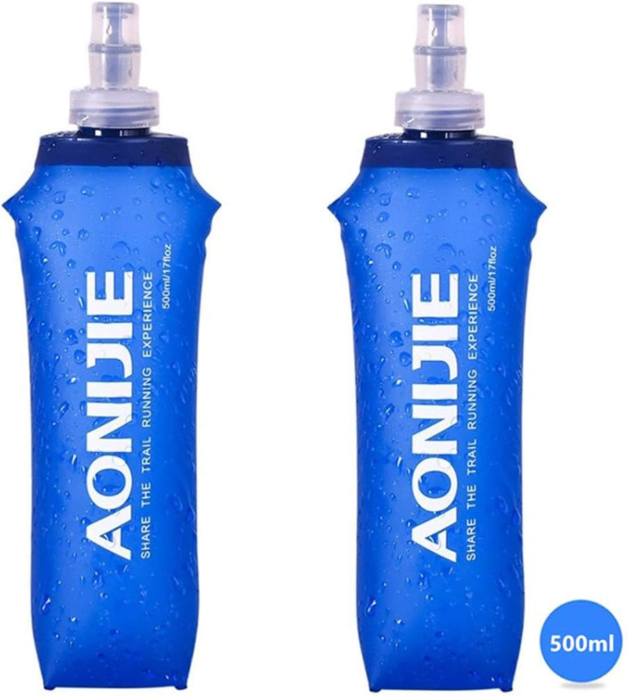 AONIJIE 2 Pack Soft Water Bottle, TPU Collapsible Flask Foldable Bottles for Hydration Pack, BPA-... | Amazon (US)