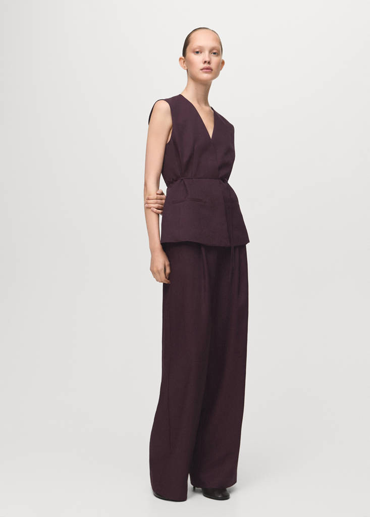 Palazzo trousers burgundy - Women - 6 - MANGO | MANGO (UK)