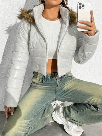 SHEIN X Danna Paola SHEIN ICON Tie Dye Open Front Crop Fuzzy Coat | SHEIN