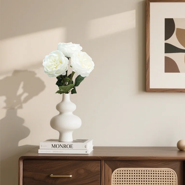 Faux Peony Bundle, White, 19", by My Texas House | Walmart (US)