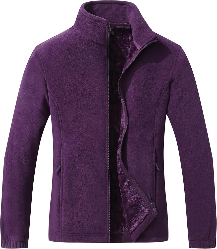 GIMECEN Women's Full Zip Polar Soft Fleece Jacket Warm Winter Coat With Zipper Pockets Long Sleev... | Amazon (US)