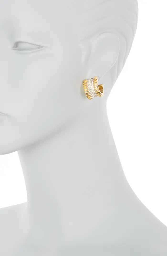 BaubleBar Pavé Crystal Line Hoop Earrings | Nordstromrack | Nordstrom Rack