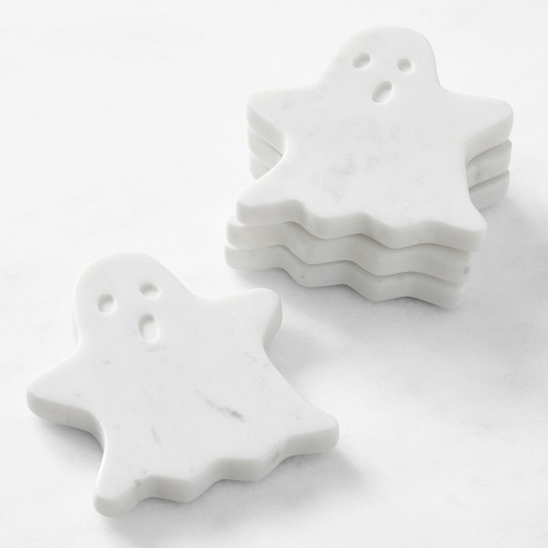 White Marble Ghost Coasters, Set of 4 | Williams-Sonoma